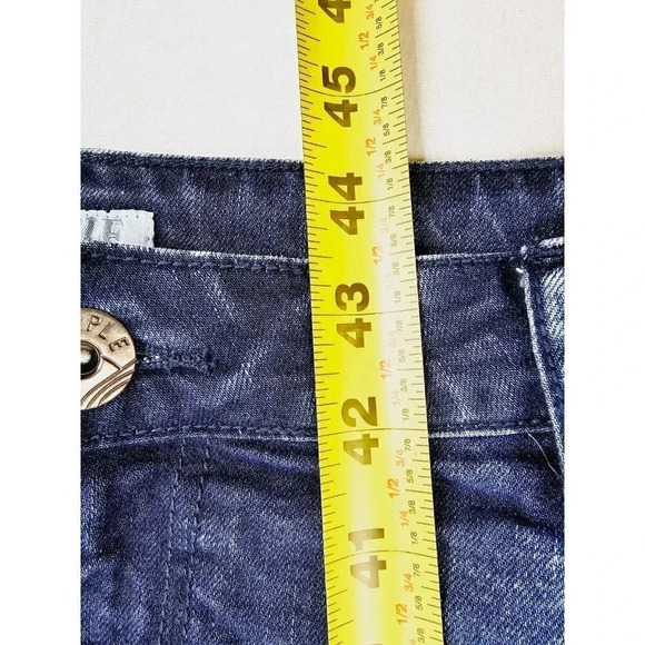 Staple Pigeon Size 40X32 Men's Factory Stich Distressed Blue Denim Logo Jeans - Picture 11 of 13